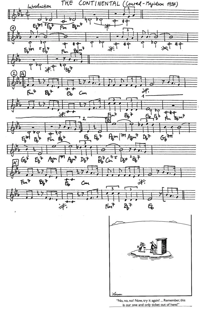 the continental 1 free jazz leadsheet - Courtesy of the Jungle Jazz Band